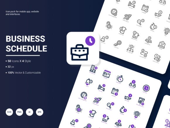 Business Schedule Icon Pack: Practical Icons for Modern Design Work