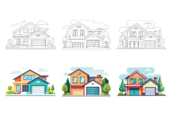 Designing a Welcoming House Entrance: How Versatile AI EPS Illustrations Elevate Your Projects
