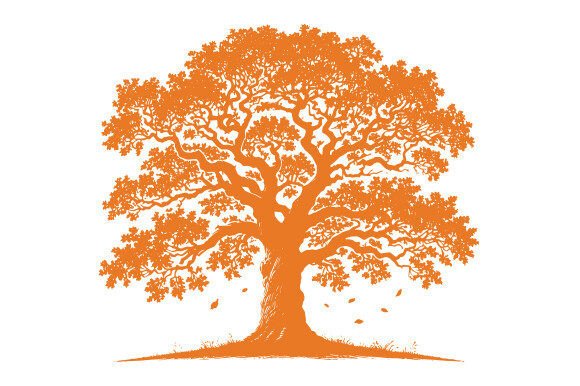 Detailed Tree Silhouette Vector Design for Creative Projects