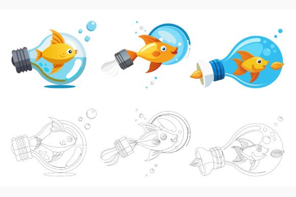 Fish Cartoon Illustration Set: A Versatile Asset for Creatives