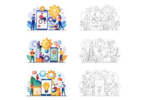 Friends Chatting on Social Media: A Versatile AI EPS Illustration Set for Modern Workflows