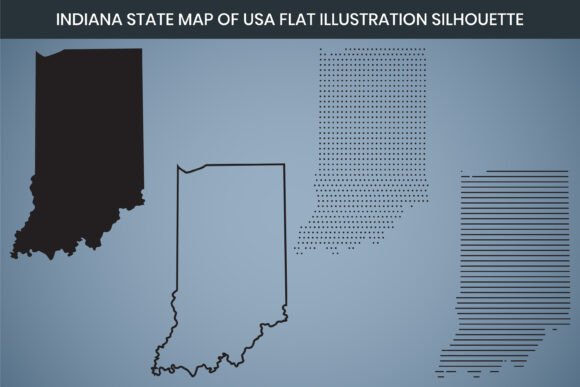 Indiana State Hand Drawn Outline Map USA: A Versatile Design Resource for Digital and Print Projects
