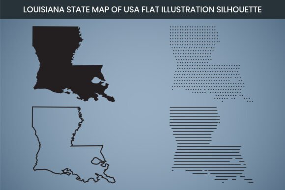 Louisiana Hand Drawn Outline Map