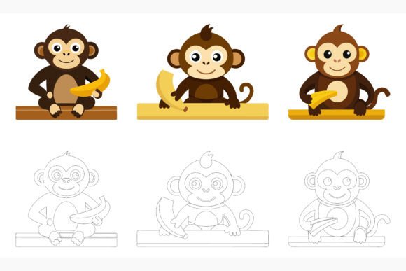 Monkey and Banana: Premium AI EPS Design Assets
