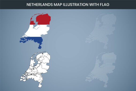 Netherlands Map Illustration with Flag: A Versatile Design Tool