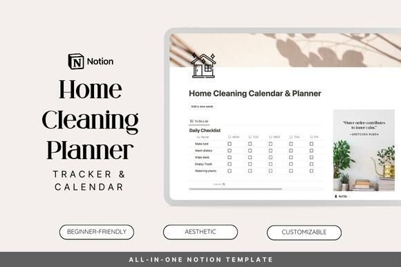 Notion Home Cleaning Calendar Planner: A Systematic Approach to Household Organization