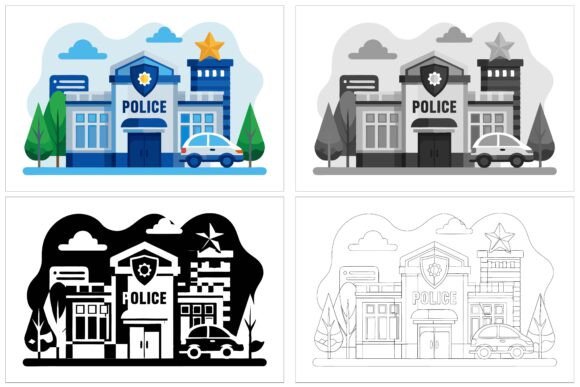 Police Station Illustrations in AI EPS: A Practical Look at Format, Flexibility, and Fit for Your Projects