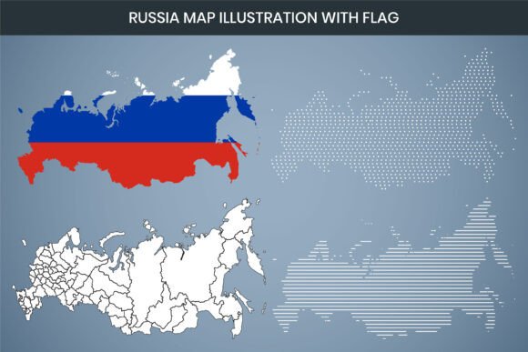 Russia Map Illustration with Flag: Creative Design Resource