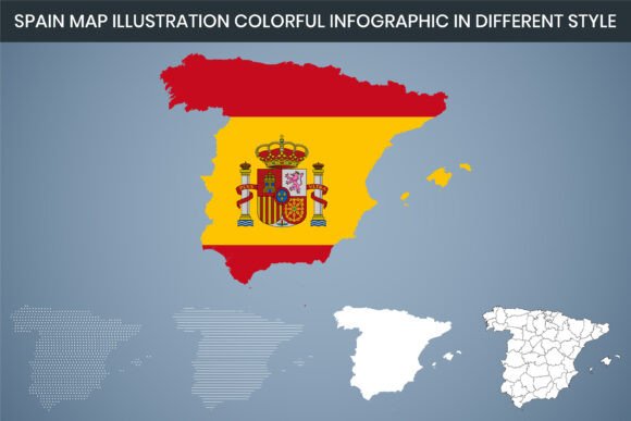 Spain Map Illustration Colorful Template: A Versatile Tool for Visual Storytelling