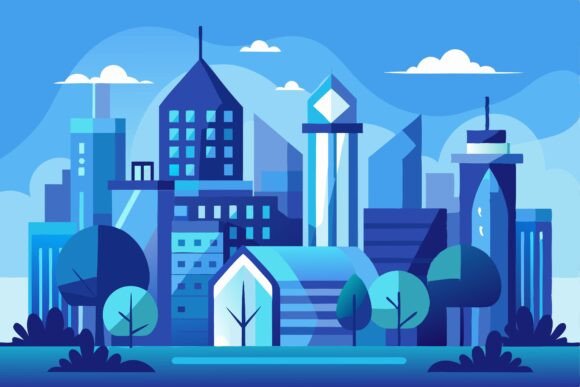 Street with Skyscrapers City Building: Integrating Professional Illustration Assets into Your Creative Workflow