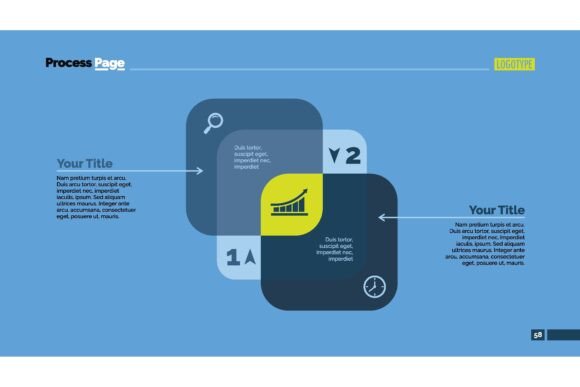 Two Squares Process Chart Slide Template