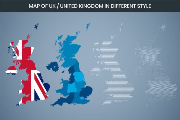 United Kingdom Map Illustration Template