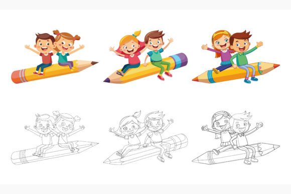 Vector Illustrations of Kids Flying: Bringing Imagination to Your Design Workflows